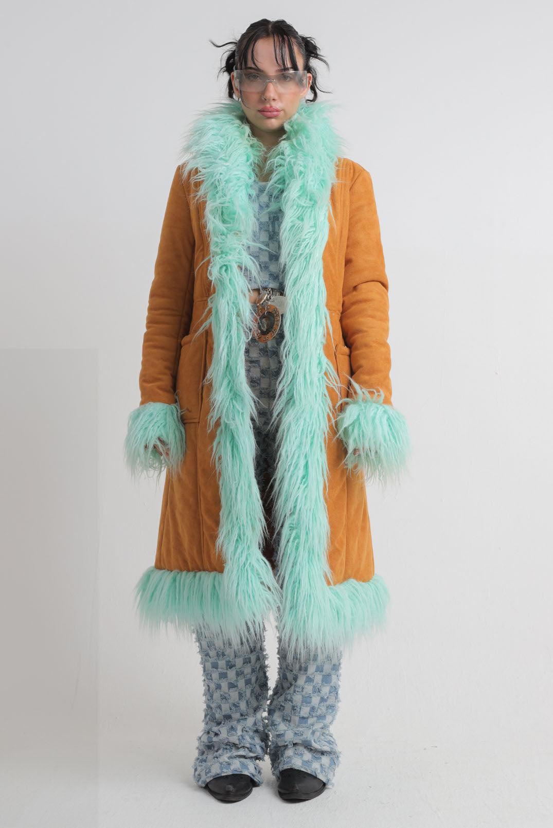Lola Faux Suede Fur Luxury Long Line Coat - Elsie & Fred