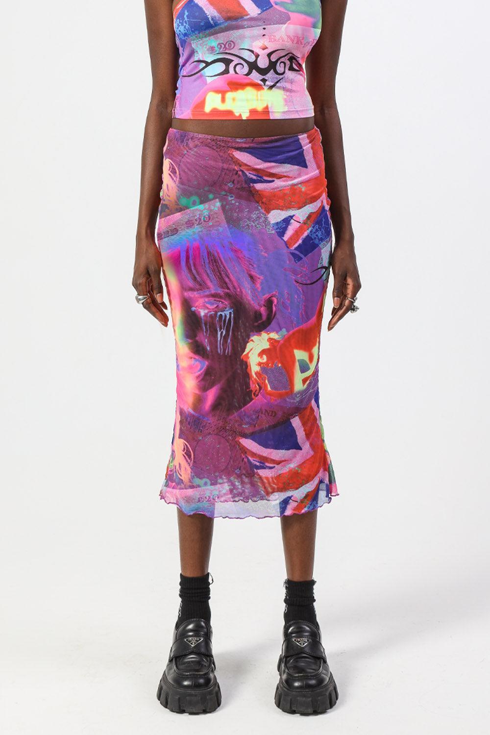 London Callin' Mesh Midi Skirt - Elsie & Fred