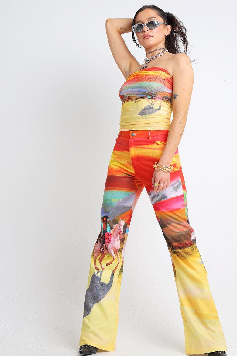 Rawhide Bootcut Cowboy Print Trouser - Elsie & Fred