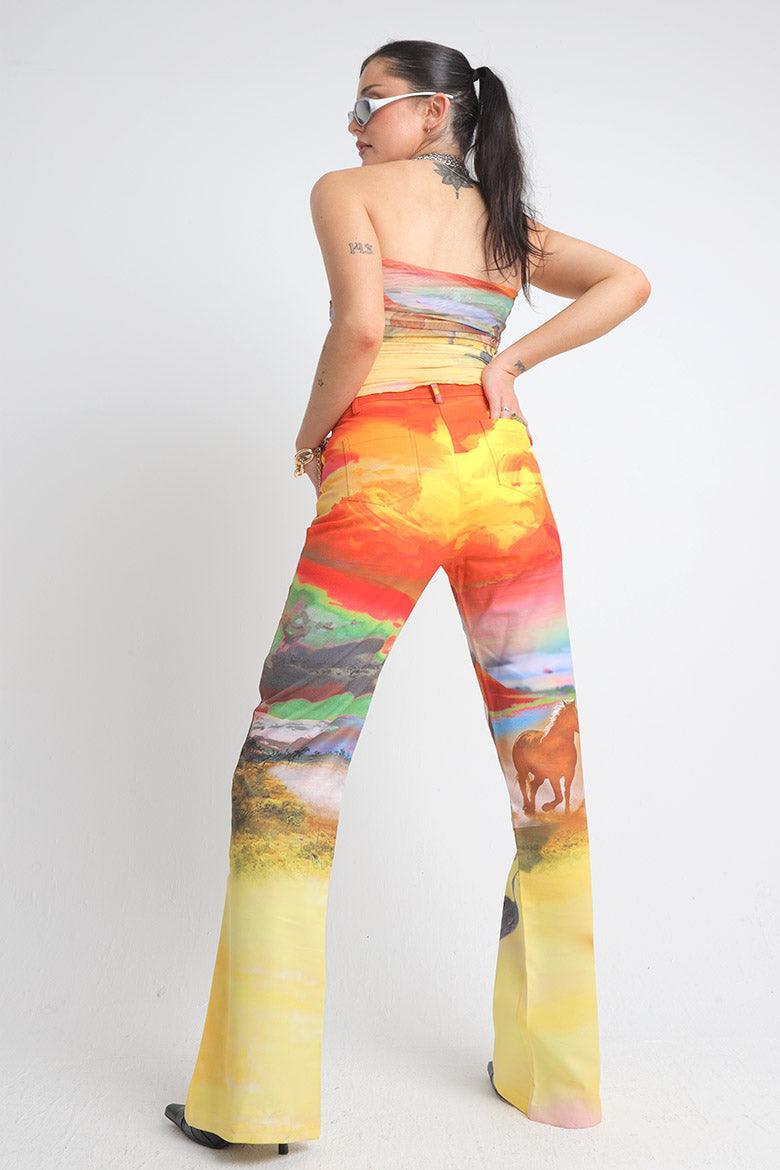 Rawhide Bootcut Cowboy Print Trouser - Elsie & Fred
