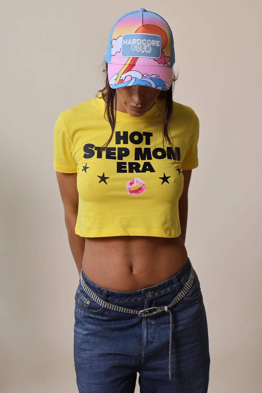 Step Mom Era Yellow Fitted Baby Tee - Elsie & Fred