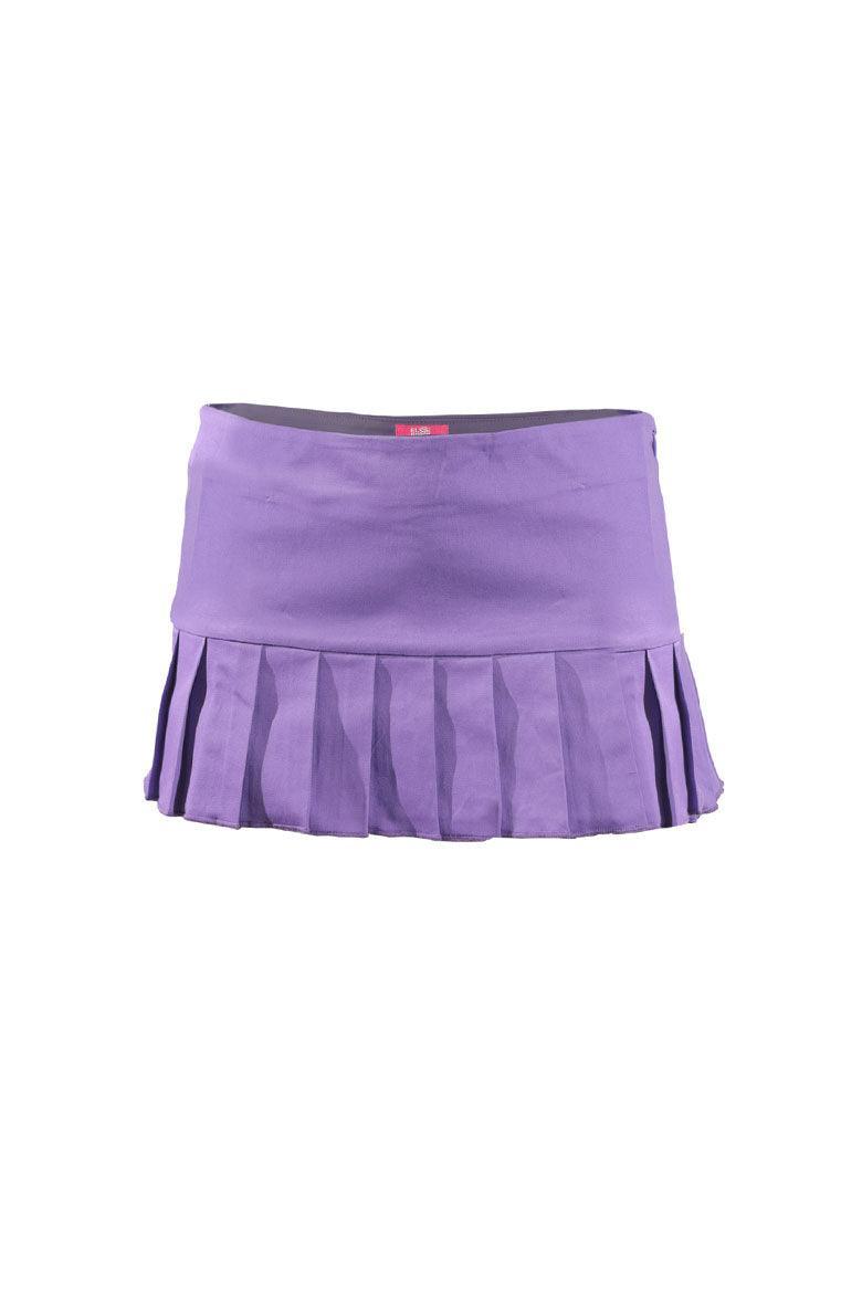 Suki Low Rise Mini Kilt Style Skirt in Periwinkle Purple - Elsie & Fred