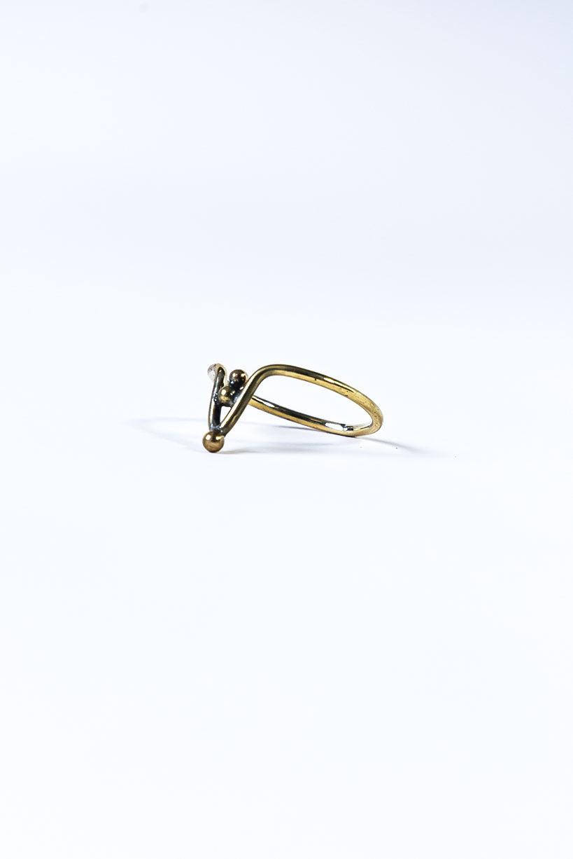 Vintage Brass Ring - V - Elsie & Fred