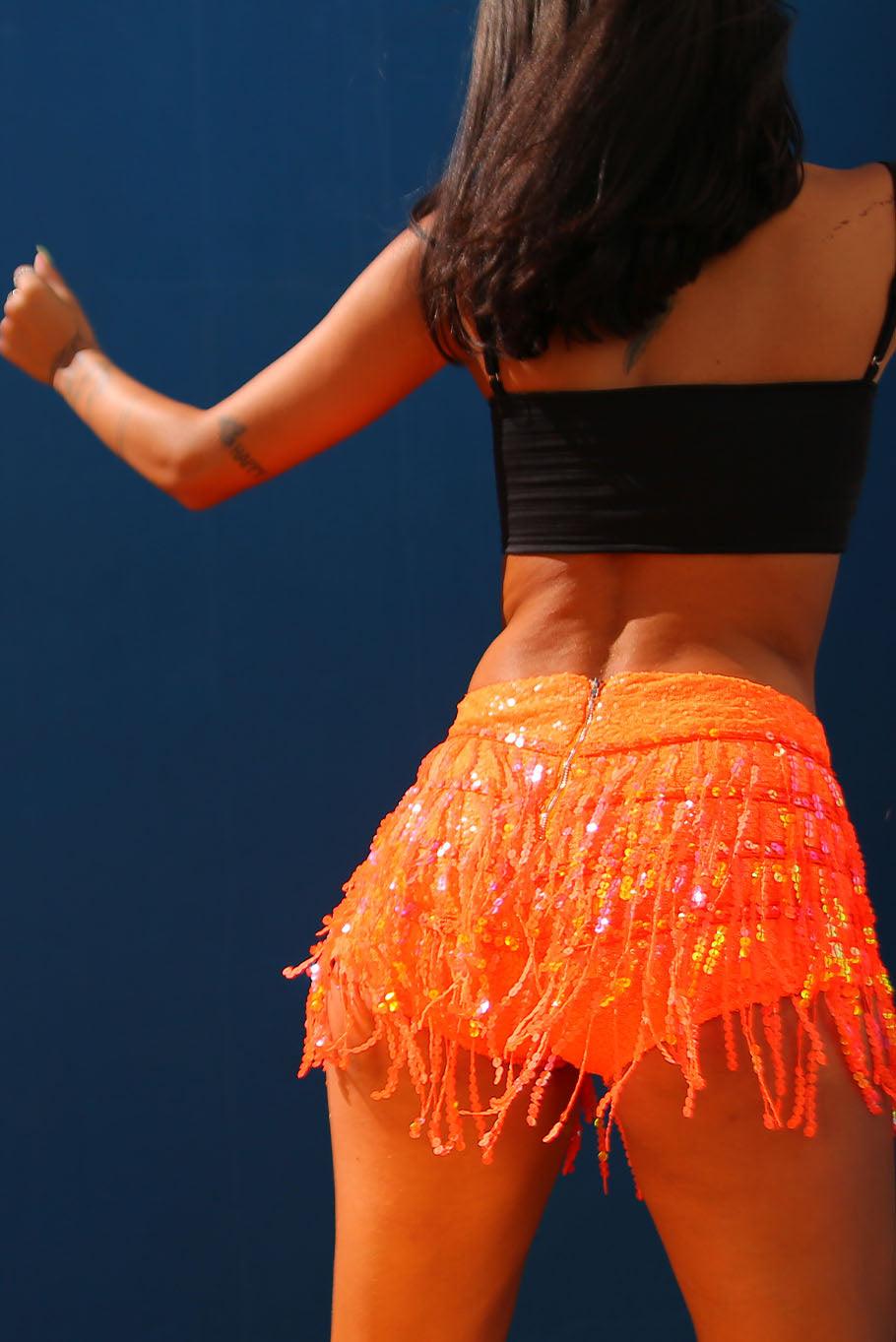 Archive: Neon Orange La Bamba Shorts - Elsie & Fred