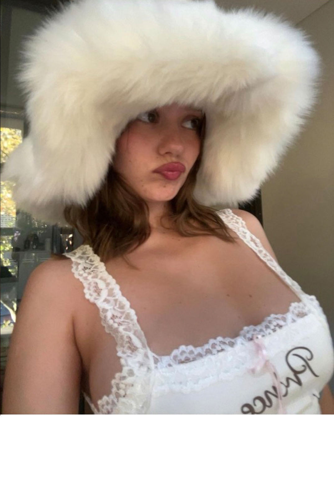 Arctic Faux Fur Oversized White Fluffy Hat
