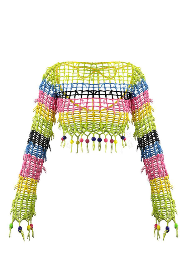 Bonet Multi Color Crochet Beaded Top - Elsie & Fred