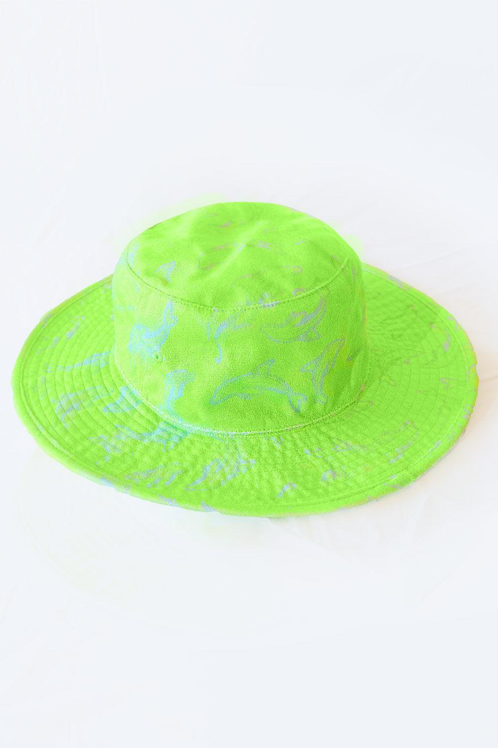 Flipper Neon Green Towelling Bucket Hat - Elsie & Fred