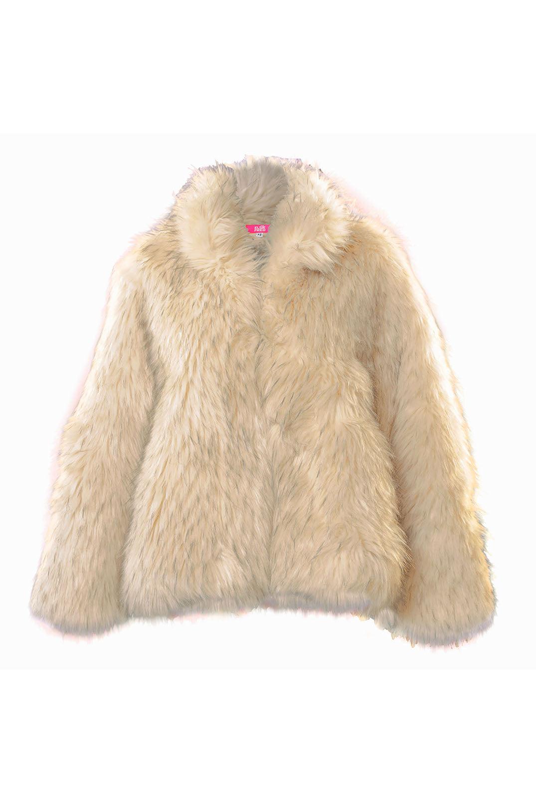 Folly White Faux Fur Oversized Jacket - Elsie & Fred