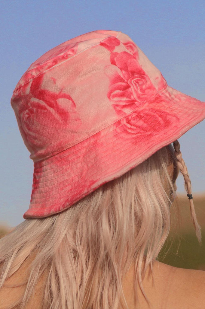Liaison Velvet Rose Print Floppy Bucket Hat - Elsie & Fred