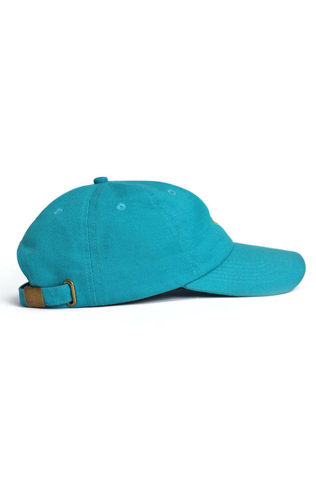 OLLYS. Teal Cotton Cap with Lime Logo - Elsie & Fred