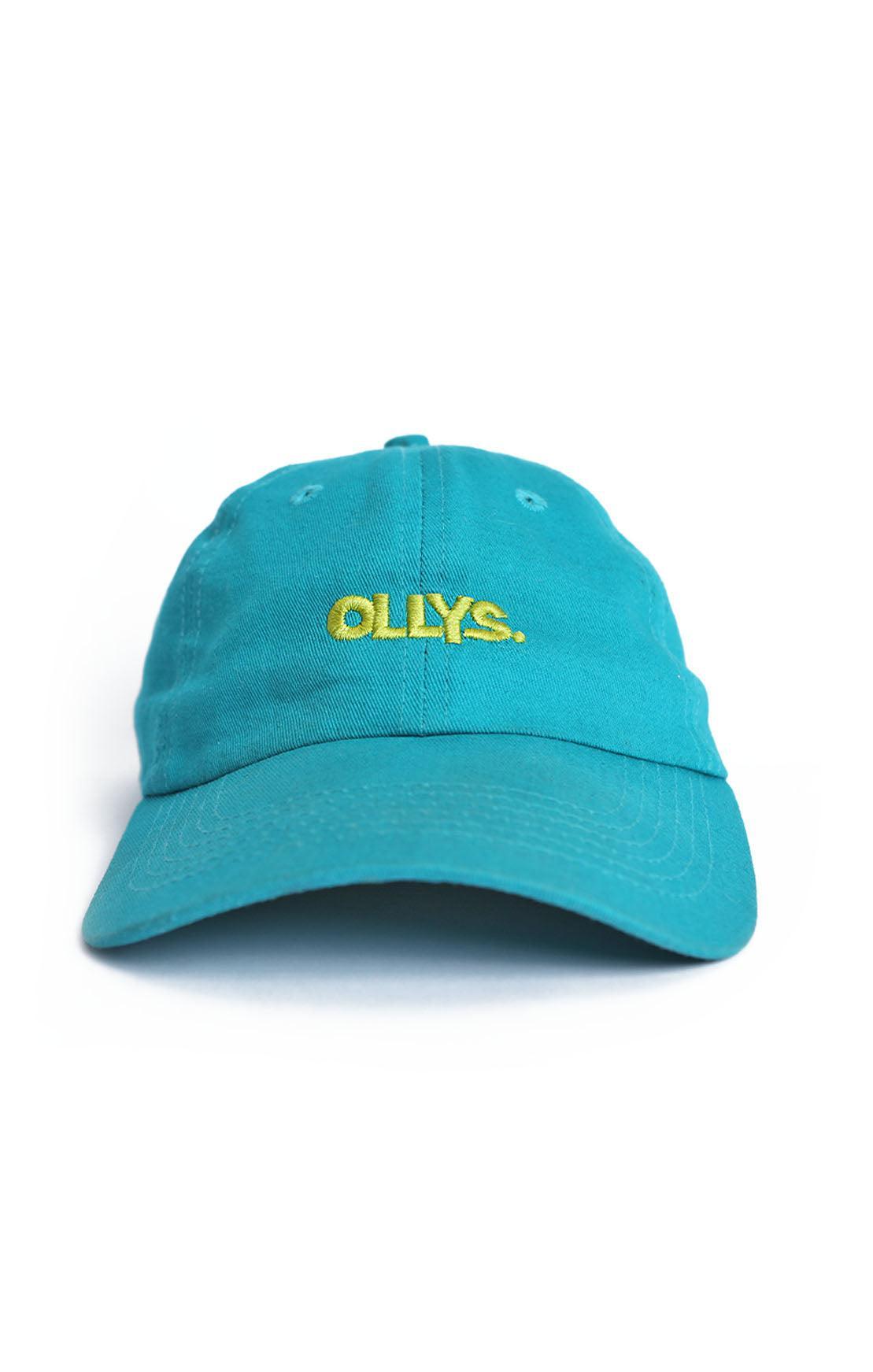 OLLYS. Teal Cotton Cap with Lime Logo - Elsie & Fred